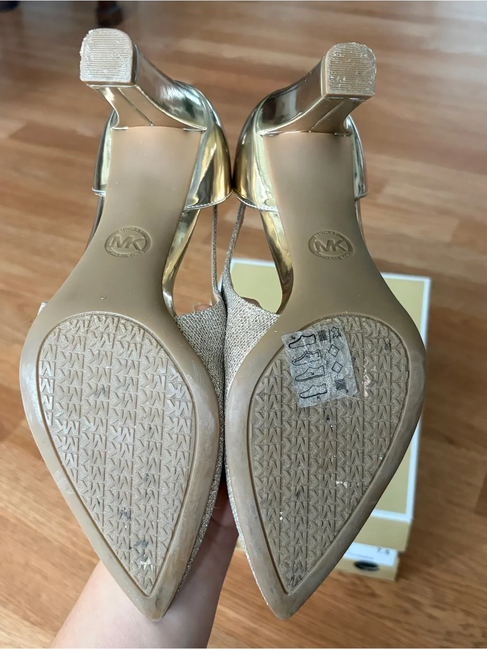 Michael Kors Champagne Gold Slingback Pointed Toe Pumps